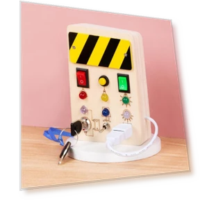 Montessori Busy Board with LED Switches — Educational, Binchi Fitness