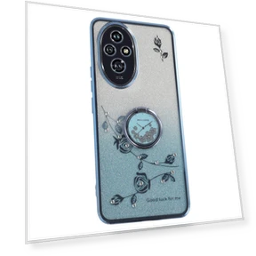 For Honor 200 5G Case Ring Kickstand TPU Flowers Phone Cover Gradient Glitter Rose Gold — Phone Accessories, KADEM