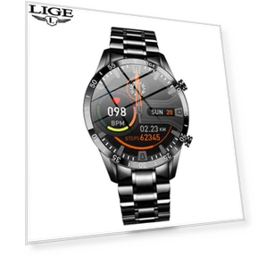 Full Circle Touch Screen Smart Watch with Steel Band — Smartwatches, LIGE