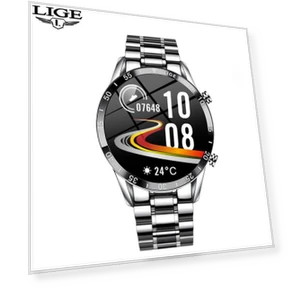 Full Circle Touch Screen Smartwatch with Steel Strap — Smartwatches, LIGE