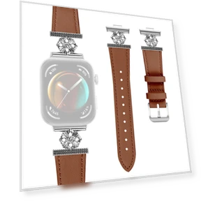 Genuine Cow Leather Flower Decor Adjustable Strap — Bands, Smartwatch 2025