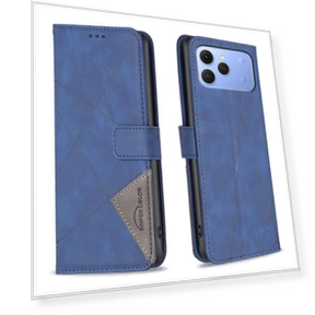 Geometric Embossed Leather Wallet Case with Stand — Flip Cases, Smartwatch 2025