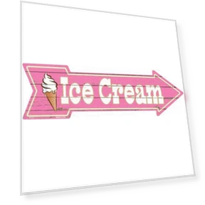 Ice Cream Novelty Metal Arrow Sign — 