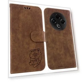 Leather Wallet Case with Tiger Embossing and Wrist Strap — Flip Cases, Smartwatch 2025