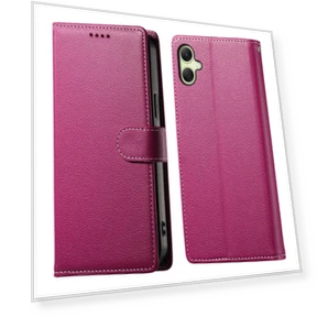 Magnetic Snap Litchi Texture Leather Wallet Phone Cover with Wrist Strap — Phone Accessories, Smartwatch 2025