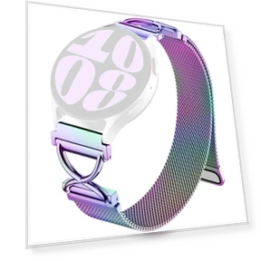 Milanese Band Electroplated Stainless Steel Magnetic Watch Strap with X-Shaped Connector — Fitness Bands, Smartwatch 2025