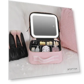 Smart LED Cosmetic Bag with Mirror — Cosmetic Cases, Wood God