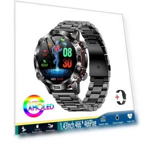 Smart Watch for Men with Blood Pressure, Blood Oxygen, ECG, Bluetooth Calling, Fitness Tracker, Steel Strap — Smartwatches, Chibear