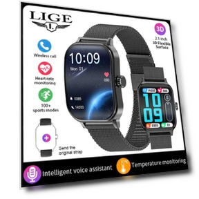 Smart Watch with 2.1 Inch 3D Curved Display — Smartwatches, LIGE