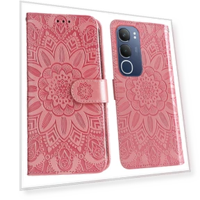 Sunflower Imprint Leather Wallet Phone Cover — Flip Cases, Smartwatch 2025