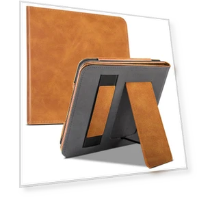 Tablet Case Auto Wake/Sleep PU Leather E-Reader Cover with Hand Strap, Kickstand — Protective Cases, Smartwatch 2025
