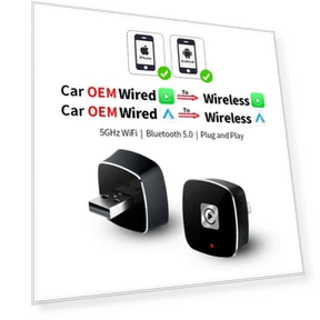 Wireless Car Adapter for Apple CarPlay and Android Auto — Stereo Receivers, YJMP