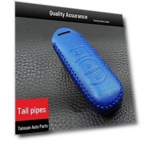 Hand-Stitched Blue PU Leather Smart Key Case — Protective Cases, GearUp AutoMoto