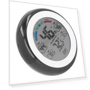 Indoor Outdoor Thermometer Hygrometer with Round Touch Screen — Home Climate Control, KONNWEI