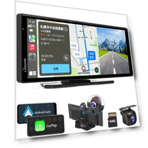 Portable Car Display with Triple Dash Camera — In-Dash, Zen-Japan Electronics