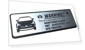 Prius 50 Series Early Security Emblem 24-Hour Surveillance Dash Cam GPS Tracker Sticker — Bases, Samurai Japan