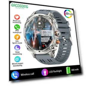 Smart Watch with Large Battery and AMOLED HD Display — Smartwatches, SACOSDING