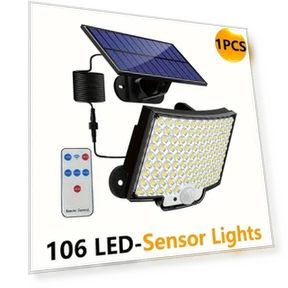 Solar Garden Light with Motion Sensor — Outdoor Security & Flood Lighting, COOKING-MALL