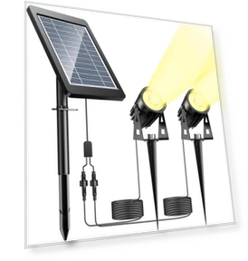 Solar Large Outdoor Light with Separate Panel — Foam, Zen-Japan Electronics