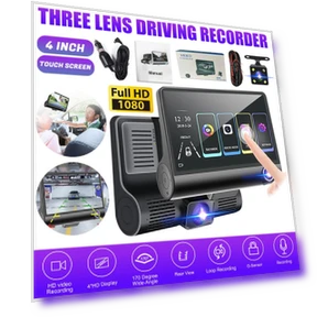 4-Inch HD Video Camera with Three Lenses, Night Vision, Touch Screen, Wide Viewing Angle, Rear View DVR, G-Sensor, GPS... — Wearable Cameras, Mode Closet