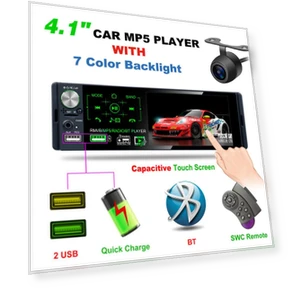Car Touchscreen Bluetooth MP5 Player with AM FM Radio RDS and Dynamic Trajectory Camera — Stereo Receivers, AutoMechanics