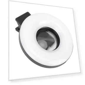 Macro Lens with LED Ring Light for Smartphone Photography — Selfie Lights, KONNWEI