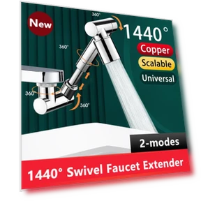 Metal Copper Faucet Aerator Extender with Retractable Swivel Arm — Foam, Mode Closet