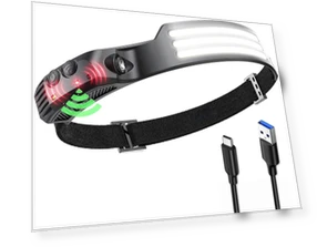Rechargeable LED Headlamp with Motion Sensor — Flashlights, DOKI DOKI MARKET