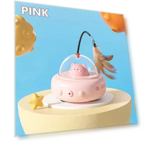 Rechargeable Smart UFO Cat Toy with Rotating Feather — Stress Relievers, Happy Time For kids