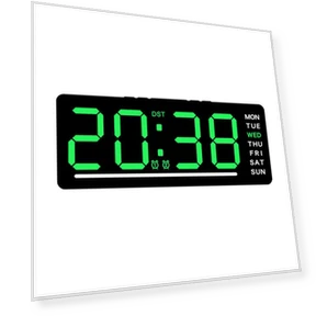 Smart Silent LED Electronic Wall Clock with Thermometer — Alarms & Clocks, Indigoae