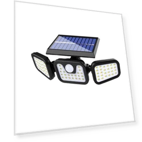 Solar 138LED Three-Head Separate Sensor Waterproof Outdoor Wall Light — Automotive Applicators, Value Vault