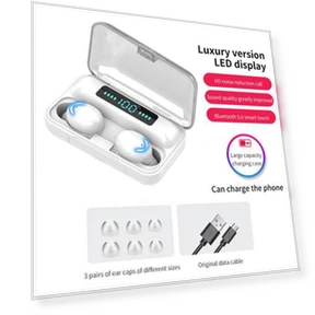 Wireless Bluetooth Earbuds with Touch Control, HiFi Stereo, Waterproof, LED Display — In-Ear Headphones, Popular star