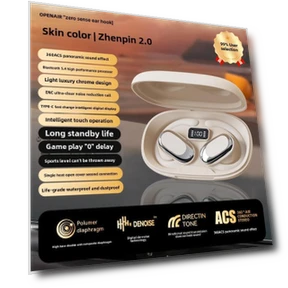 Wireless Earbuds with Ear Hook — Over-Ear Headphones, Lucky Black Cat