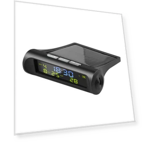 Car USB Solar Charger with Smart Digital Watch, Calendar, Time, Temperature, LED Display — Bases, Auto Launcher