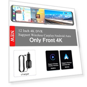 Dash Cam with Touch Screen and Wireless CarPlay/Android Auto Support — Rearview Cameras for Cars, Direct supply Europe