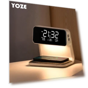 Multifunctional Wireless Charging Device, Night Light, Alarm Clock, and Silent Bedside Lamp — Light Therapy Solutions, HomeHarmony