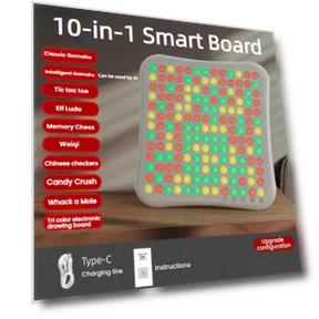 Smart Backgammon Set - 10-In-1 Board Game With USB Rechargeable Go Chess — Bases, Happy Time For kids