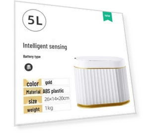 Smart Bathroom Trash Can with Automatic Lid — Sanitary Receptacles, HomeHarmony