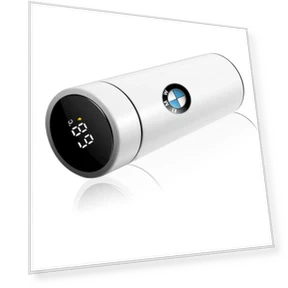 Smart Car Thermos Bottle with Temperature Display — Travel Drinkware, BMW