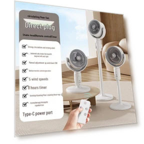 Smart Oscillating Floor Fan with Remote — Foam, GadgetGrip