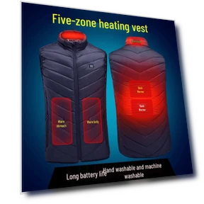 Unisex Smart USB Heated Vest with Five-Zone Electric Heating and Rechargeable Battery System — Base Layers, UrbanEdge