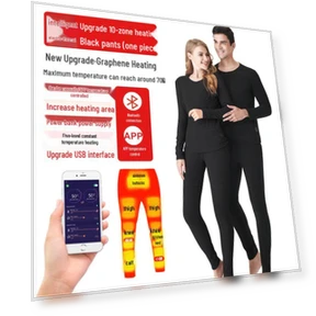 Winter Graphene Heated Thermal Underwear Set with USB Heating — Base Layers, SportSurge