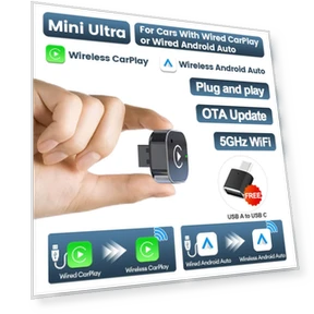 Wireless CarPlay Android Auto AI Box Adapter — Stereo Receivers, COOKING-MALL