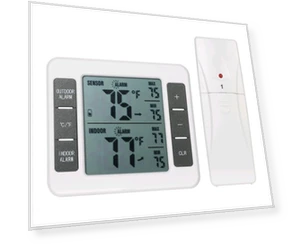 Wireless Dual Sensor Indoor/Outdoor Thermometer Alarm for Refrigerator/Freezer — Inductors, HomeHarmony