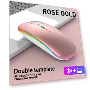 Wireless Mouse with Dual Mode Bluetooth, Rechargeable, RGB Lighting, Ergonomic, Silent Click — Foam, World Auto Parts