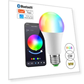 Smart LED Bulb with App Control, Adjustable Brightness, and Color Changing — LED, Tuya