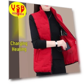 Women's Smart Electric Heated Vest Large Size with USB Charging — Foam, The Two