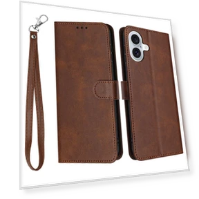 Flip Stand Calf Texture PU Leather Wallet Phone Cover with Strap — Flip Cases, Smartwatch 2025