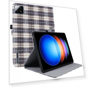 Grid Pattern Stand PU Leather Tablet Cover — Keyboard Cases, Smartwatch 2025