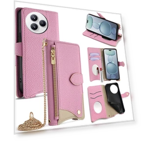 Leather Case Wallet Stand Cover with Chain Strap — Phone Accessories, Smartwatch 2025